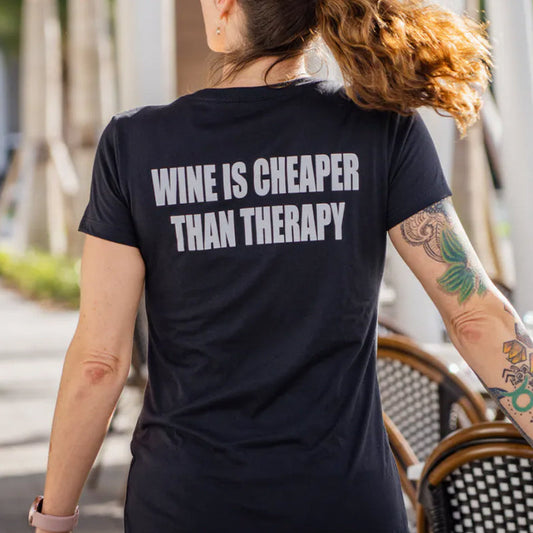 Women's: Wine Is Cheaper Than Therapy V-Neck